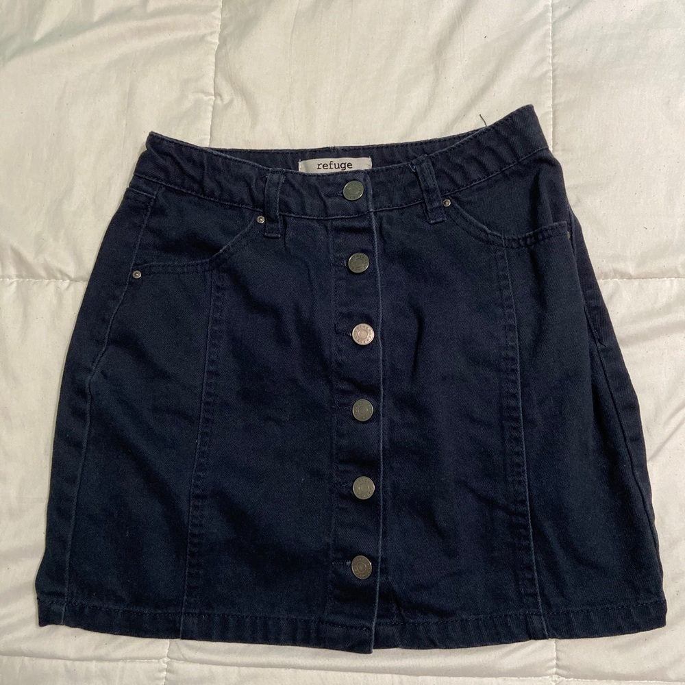Button down Jean Skirt